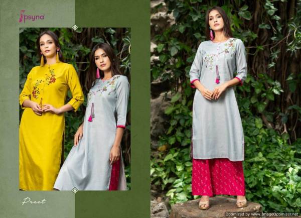 Psyna Preet Latest Classy Kurtis Collection With Plazzo
