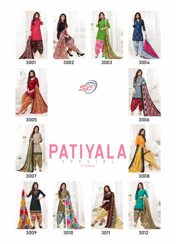 Sc Patiyala Special Vol 3 Casual Wear Pure Printed Cotton Dress Material Collection
