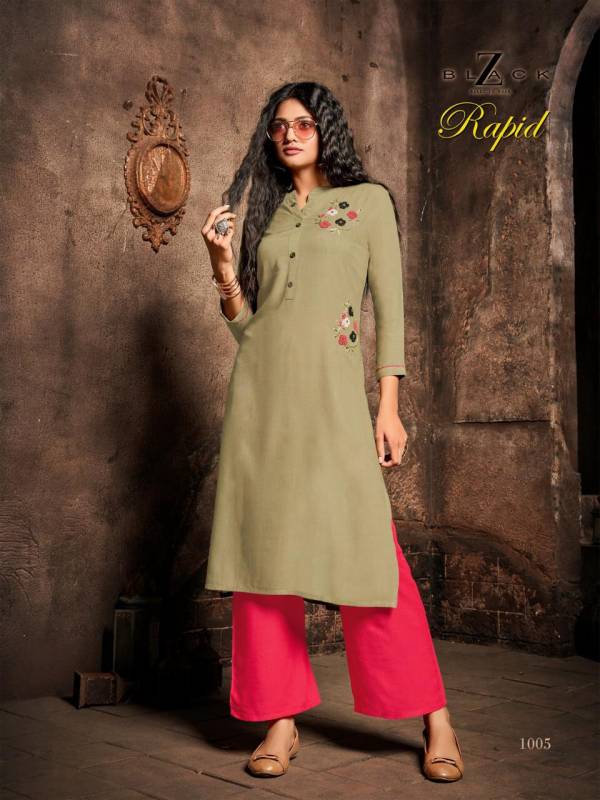 Z Black Rapid Latest Exclusive Collection Of Designer Casual Wear Kurtis With Plazzo 