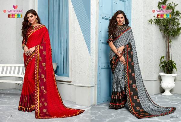 Jalkhi Varsiddhi Cadbury Chiffon Silk With Same Blouse Party Wear Designer Printed Saree's Collections