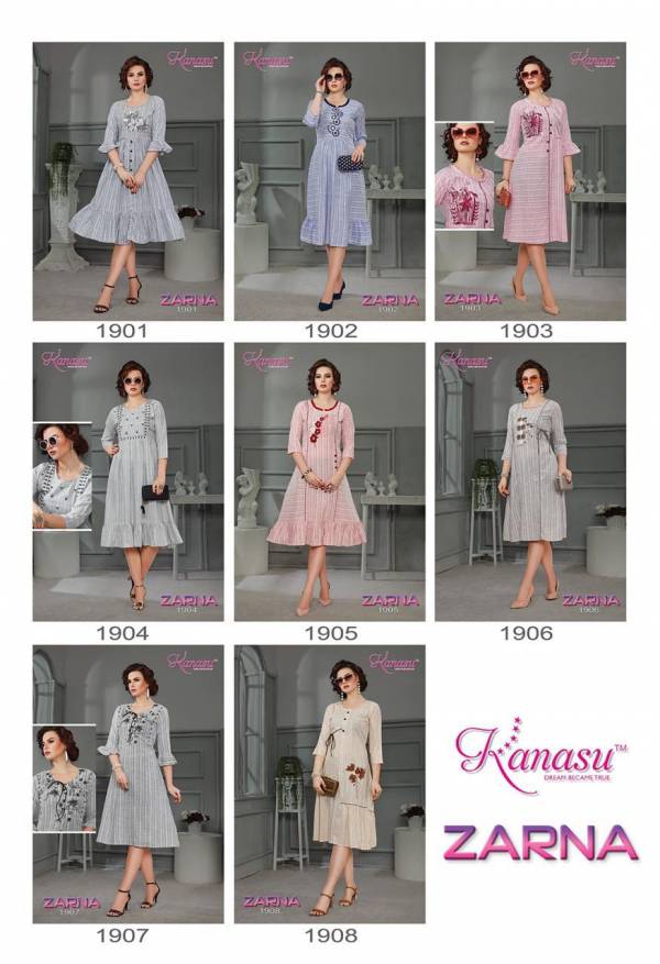 Kanasu Zarna Latest Designer Short Anarkali Kurtis Collection 