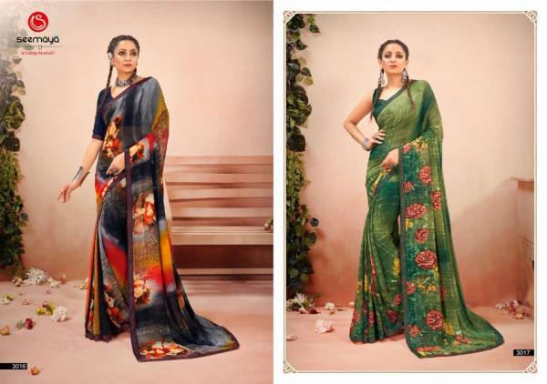 SEEMAYA MOHINI Latest Fancy Designer Casual Wear Pure Weightless Fancy Print With Fsncy New Serositis  Border Saree Collection