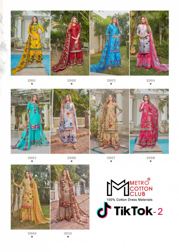 Metro Tik Tok 2 Exclusive Designer Pure Cotton Printed Latest Dress Material Collection 