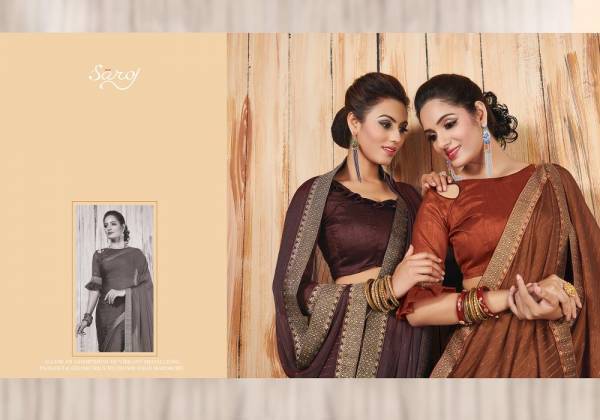 Saroj Disney Latest Designer Party Wear Saree Collection With Border and Banglori Silk Blouse 