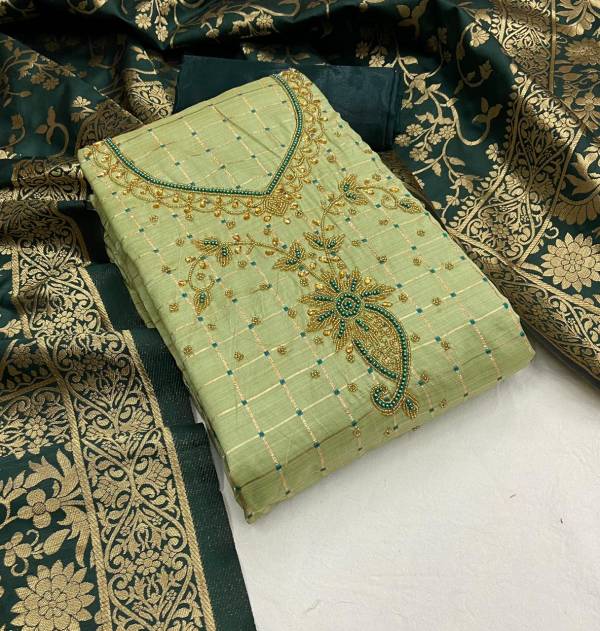 Designer Handwork Suits 111 Banarasi Jacquard  Casual Wear Dress Material Collection