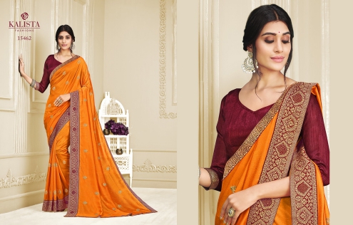 Kalista Vastrasutra Exclusive Wear Designer Vichitra Silk Fancy Saree Collection