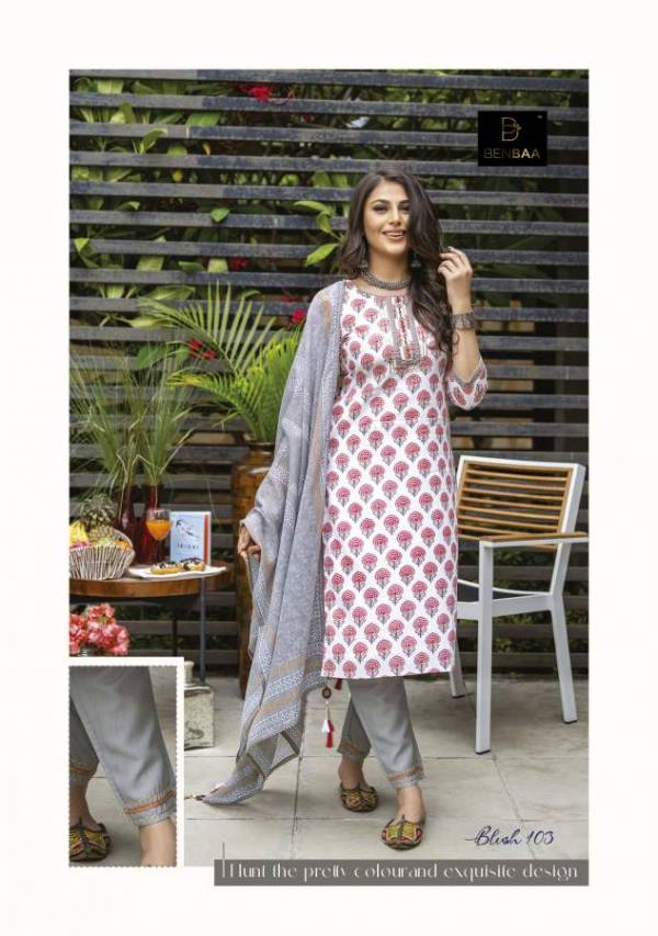 Benbaa Blush Cotton Jam Printed Ethnic Wear Designer Ready Made collection