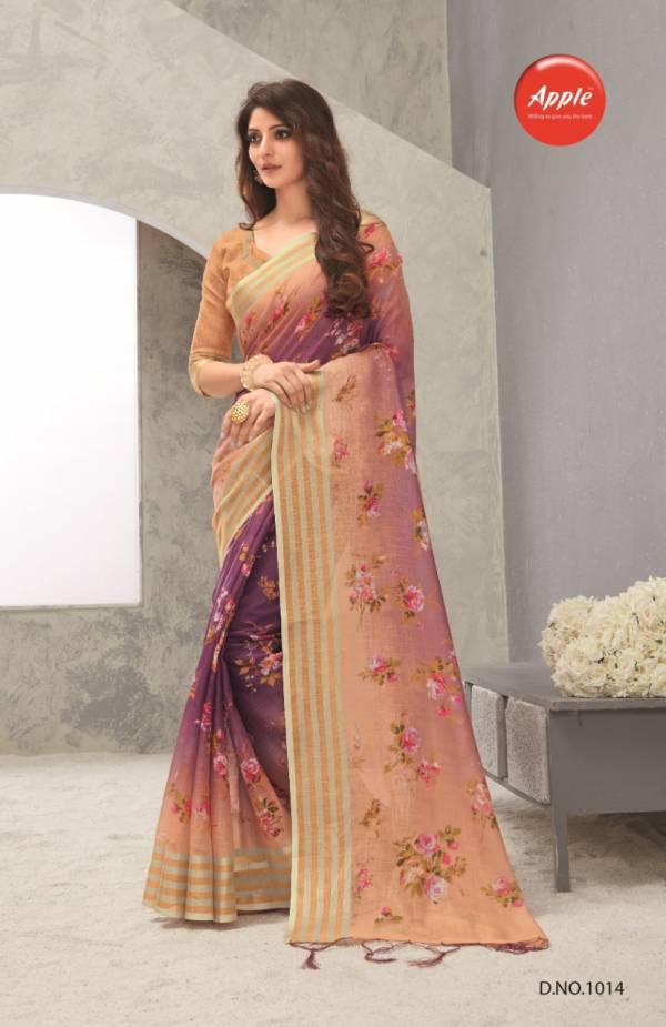 Apple Aaradhana 10 Casual Regular Wear Pure Linen Digital Printed Saree Collection