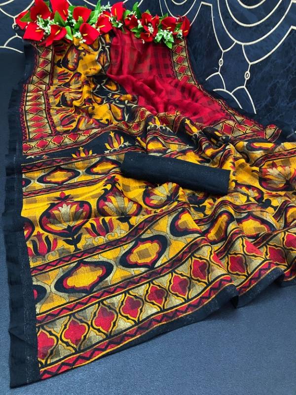 Monalisha 6 Latest Designer Casual Wear Printed Cotton Silk Saree Collection