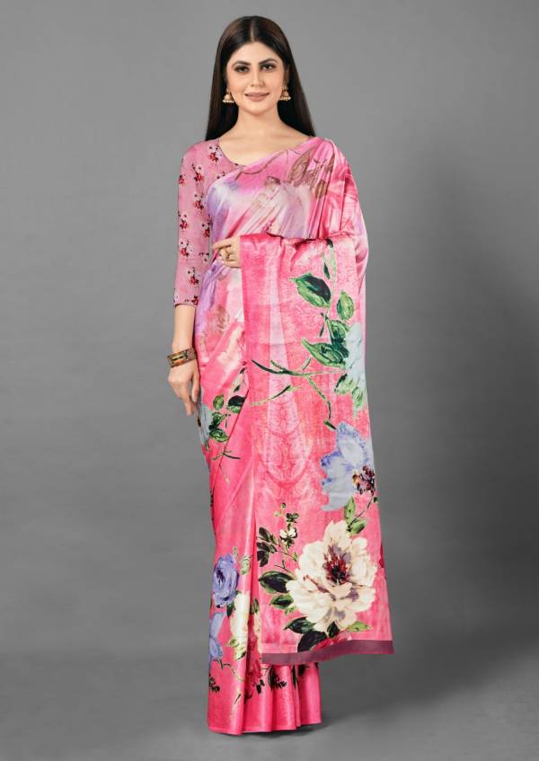 Apple Flowery 9 Casual Daily Wear Japan Crepe Digital Printed  Saree Collection