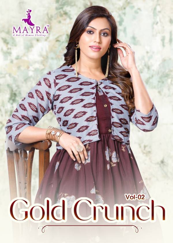 Mayra Gold Crunch 2 Ethnic Wear Fancy Designer Anarkali Kurti Collection