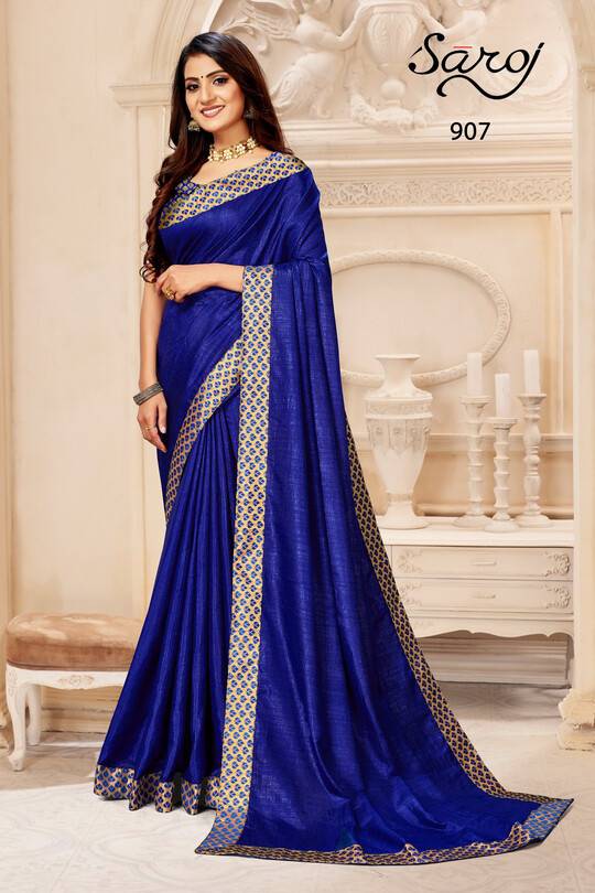 Saroj Kalpana Fancy Party Wear Vichitra Silk Stylish Latest Saree Collection