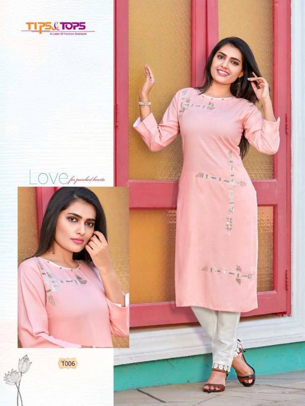 Tips & Tops Maisha Latest Designer Casual Wear Heavy Rayon Kurtis With Pant With Work Collection 