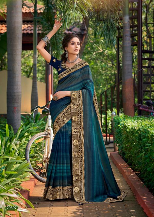 VALLABI PRINTS GANISKA Latest Fancy Designer Heavy Festive Wear Vichitra Silk Printed Saree Collection