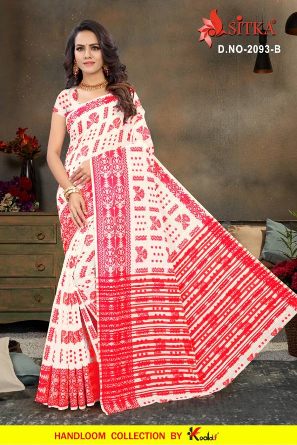 Latest Collection of Designer Printed Poly Cotton Saree  