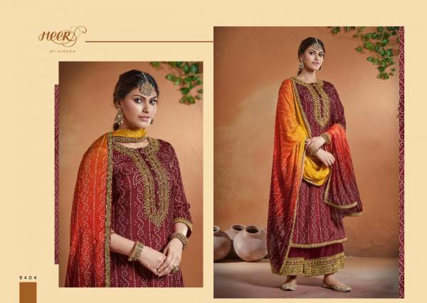 KIMORA BANDHANI Latest Fancy Festive Wear Pure Silk With Digital Print And Embroidery Work Top With Four Side Work Dupatta Salwar Suit Collection