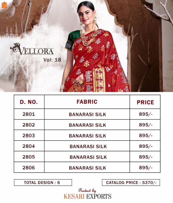 Vellora Vol 18 Latest New Launch Collection Of Heavy Stylish Bridal Wedding Wear Banarasi Silk Saree  