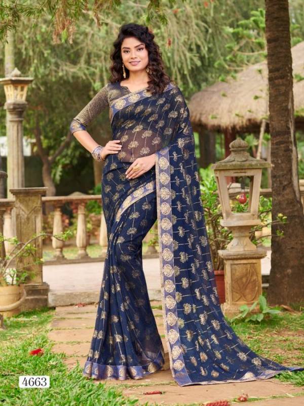 Priya Paridhi Libaas Vol 4 Latest Party Wear Designer Foil Print With Lace Border Saree collection 