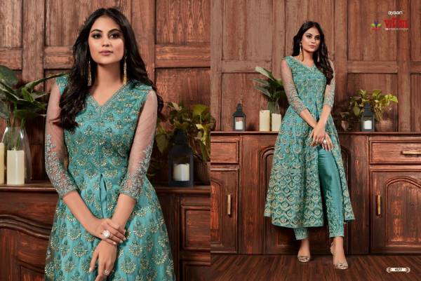 Vipul Beautiful Stylish Embroidery Floral Design Pattern Straight Suit Combined With Embroidered Plazzo 