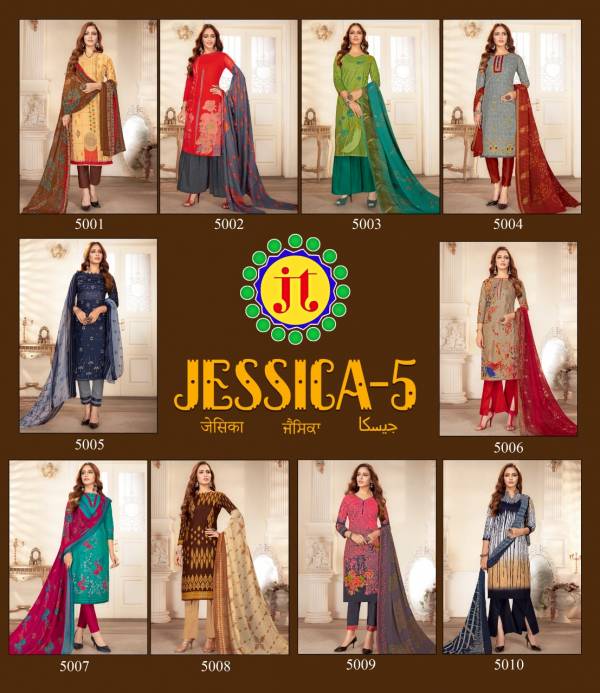 Jt Jessica 5 Latest Regular Wear Printed Cotton Dress Material Collection 