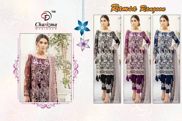 Charizma Ramsha Ragoon Exclusive Georgette Heavy Embroidery Worked Festival Wear Pakistani Salwar Suits Collection