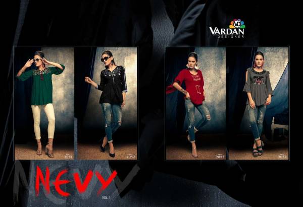 Vardan Nevy Vol 1 Latest Designer Party Wear Heavy Rayon Short Tops Collection 
