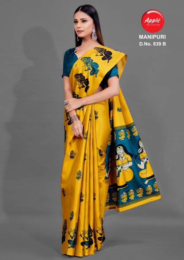 Apple Manipuri 839 Latest Designer Casual Wear Manipuri Silk Saree Collection