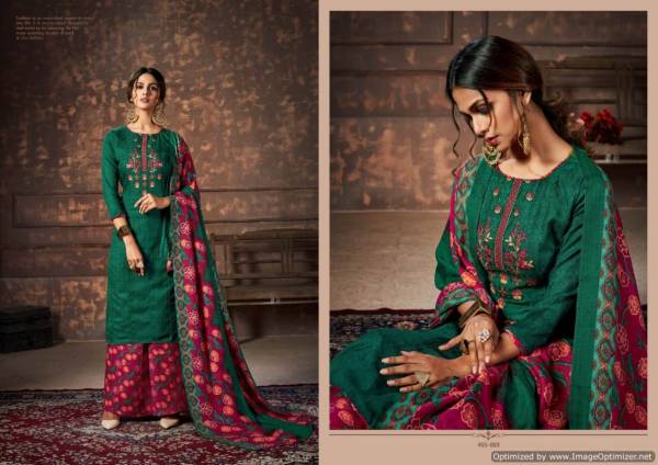 Belliza Nizam E Patiala Exclusive Designer Piece Kashmiri Embroidery Worked Pure Pashmina Dress Material Collection With Pure Pashmina Shawl With Four Side Lace Dupatta 