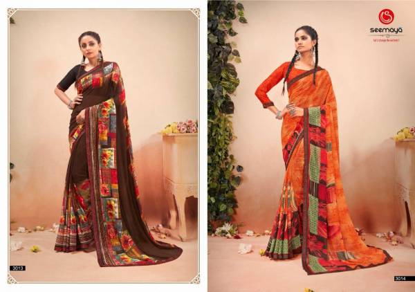 SEEMAYA MOHINI Latest Fancy Designer Casual Wear Pure Weightless Fancy Print With Fsncy New Serositis  Border Saree Collection