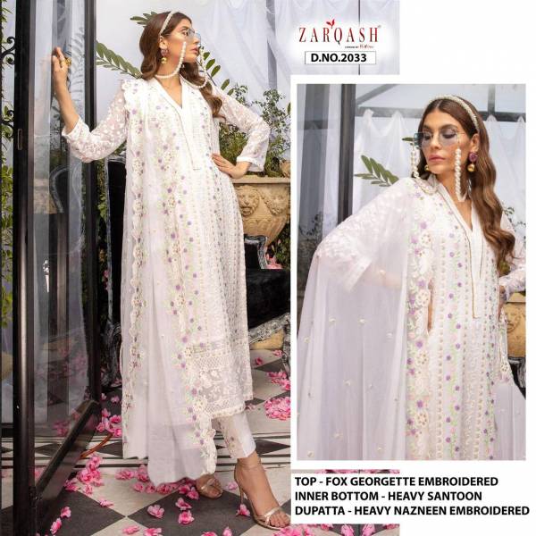 Zarqash Azure Georgette Festive Wear Pakistani Salwar Kameez Collection
