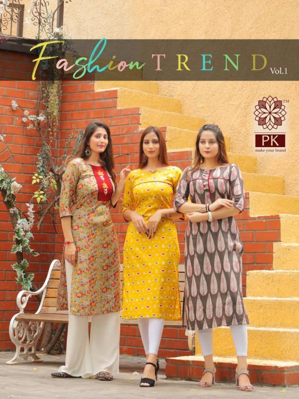 FASHION TREND VOL 1 Latest Designer Heavy Rayon Regular Wear Printed Kurti Collection