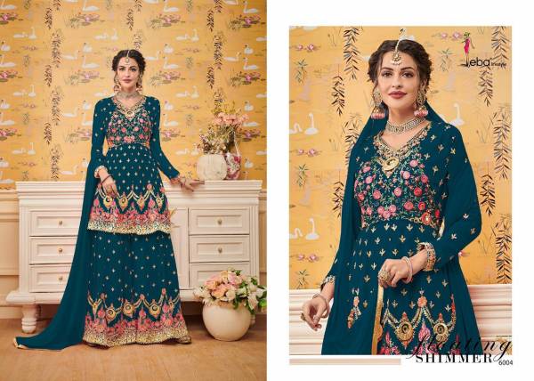 Now Volume Shehzadi  - 1 Designer Wedding And Party Wear Georgette Top With Embroidery Sontoon Inner Nazmin Dupatta With Lace And Georgette Plazzo With Sontoon Inner With Hevey Emboidery 