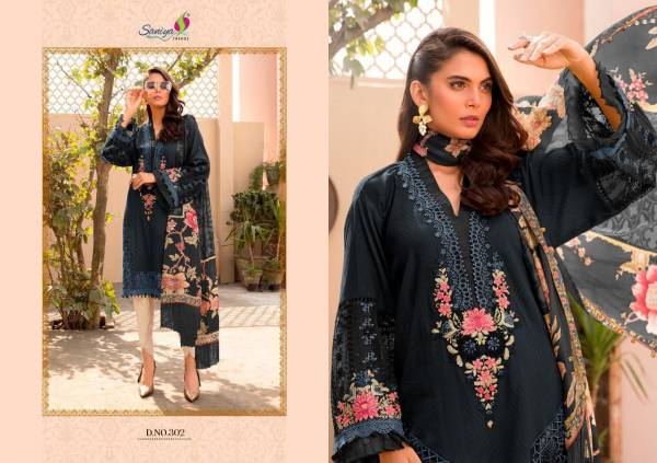 Saniya Maria B Hit Color Festive Wear Cotton Printed With Embroidery Pakistani Salwar Suits Collection
