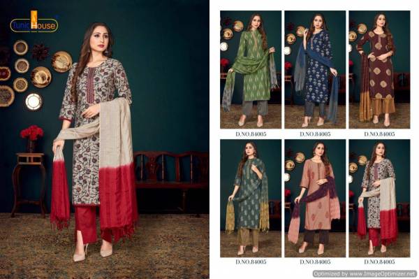 Tunic House Neha Era Dupatta Latest Collection Of Muslin Silk Printed Ready Made Salwar Kameez
