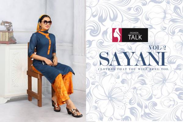 Ft Sayani 2 Ethnic Wear Latest Designer Printed Rayon Kurtis And Bottom Readymade Collection