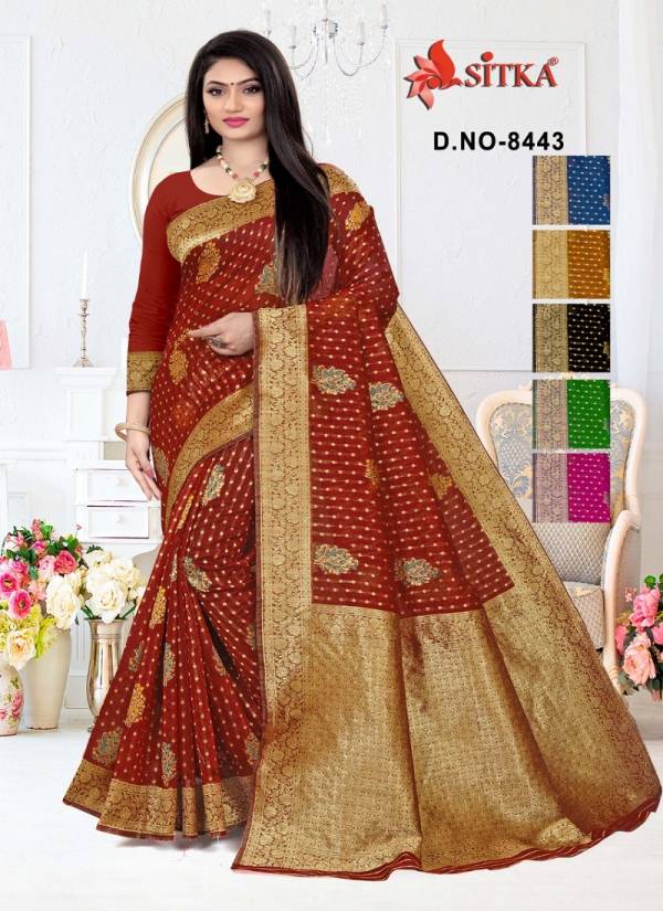 Sitka Tere Liye 8443 Designer Wedding Wear Cotton Silk Saree Collection
