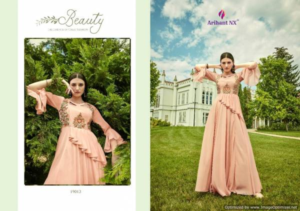 Arihant Heavy Designer Rich Look Party Wear Gown Collection With Malai Crape Inner