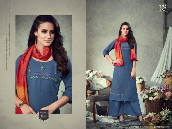 Hot Shot 1 Latest Casual Wear Ready Made Exclusive Royal Plazzo Dress With Mal Mal Printed Dupatta Collection