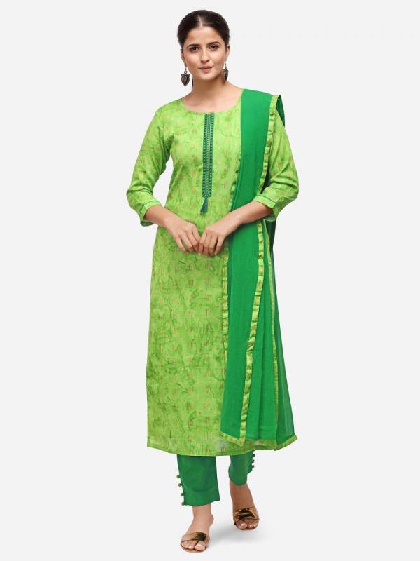 Cotton Weaving Jacquard Naneen with Four Side Less Daily Wear Simple Salwar Suit Collections