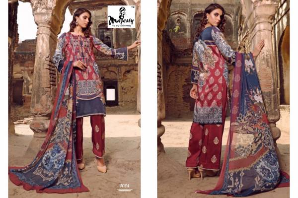 Majesty Firdous Vol 4 Latest Jam Silk Cotton Digital Printed With Patch Embroidery Pakistani Salwar Suit Collection

