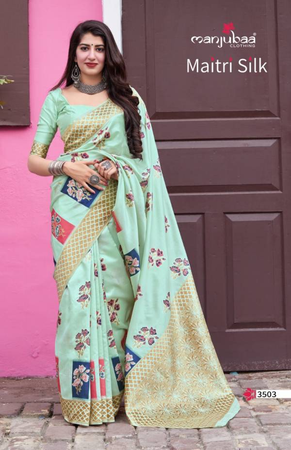 Manjubaa Maitri Silk Exclusive Festive Wear Banarasi Silk Saree Collection 