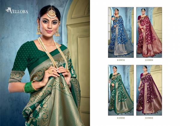 Vellora Vol 13 Kalakari Banarasi Silk Designer Partywear Saree Collections