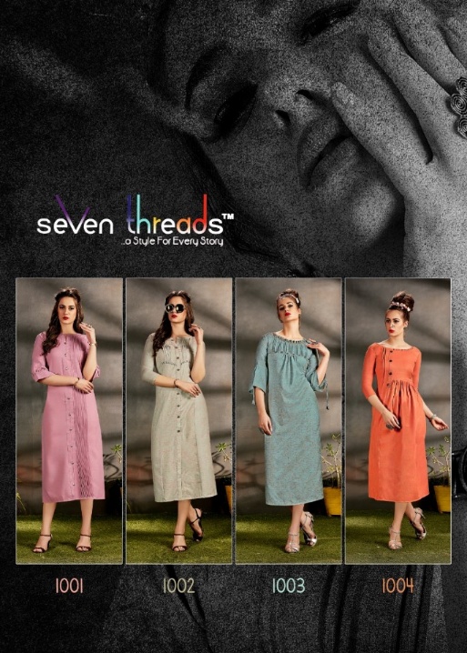 Seven Threads Rutba New Designer Straight Cut Long Kurtis Collection 