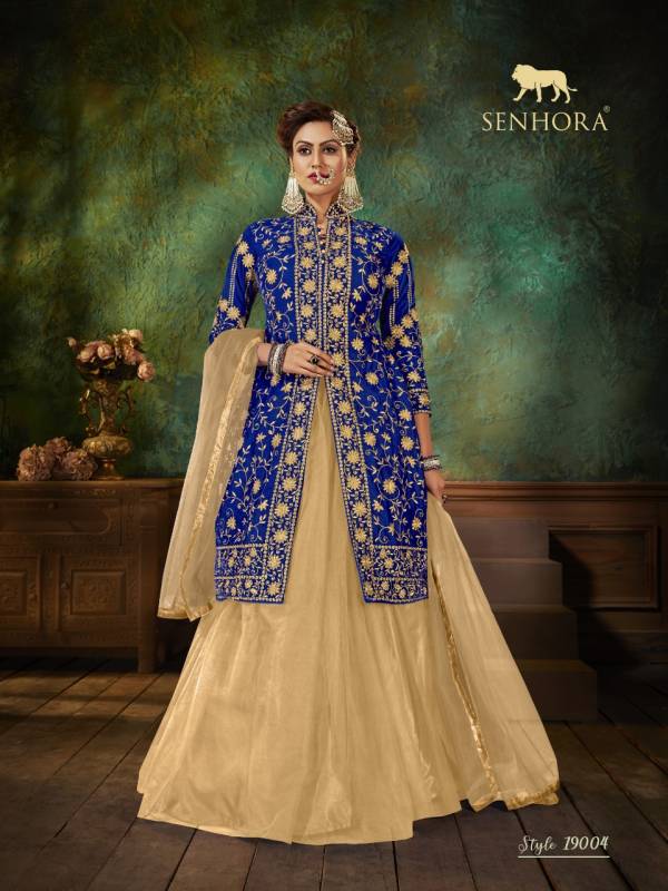 Senhora Zara 19 Colours Wedding Wear Velvet With Embroidery And Stone Work With Net Dupatta And Skirt Salwar Suits Collection
