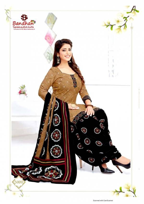 Bandhan Priyalaxmi 5 Latest Printed Casual Wear Pure Cotton Patiyala Suits Readymade Collection
