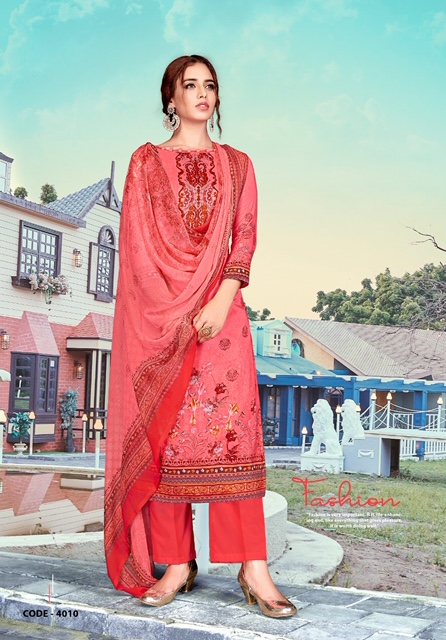 Yashika Rinaz 4 Latest Designer Printed Pure Lawn Cotton Dress Material Collection With Mal Mal Dupatta 