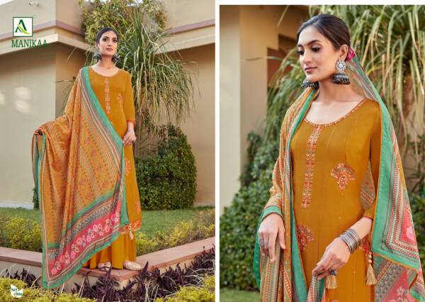 Alok Manikaa  Designer Casual Wear Pure Viscose With Designer Embroidery Dress Material Collection
