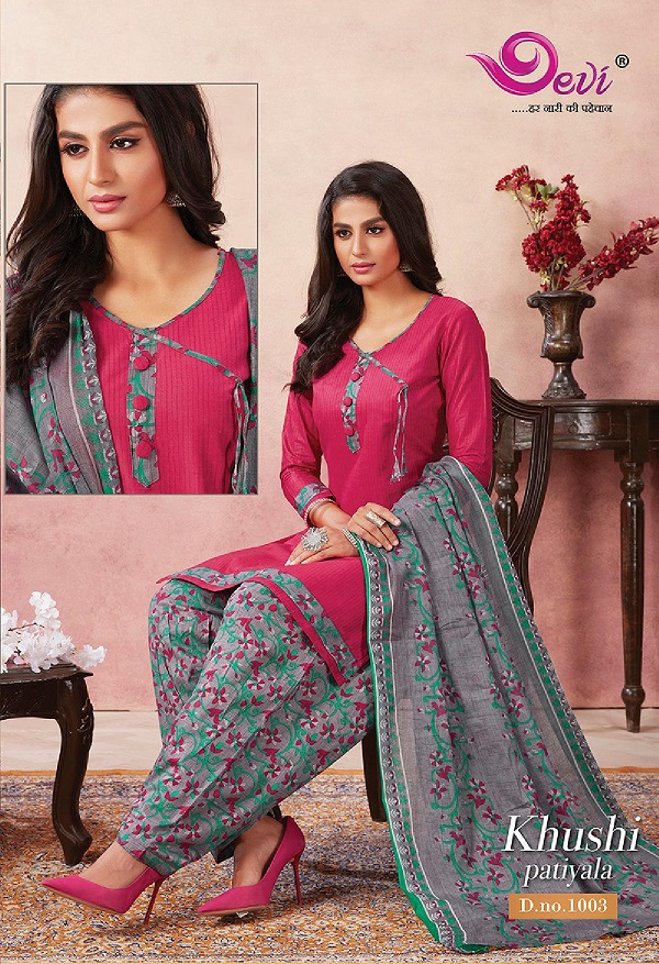 Devi Khushi Latest Printed Patiala Regular Wear Pure Cotton Readymade Collection
