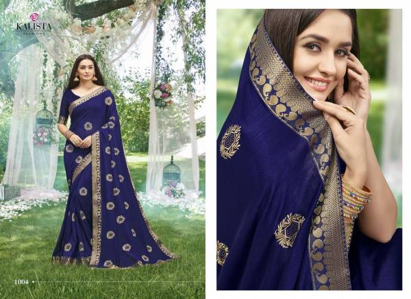 Kalista Khushboo Latest Designer Heavy Festive Wear Vichitra Silk Saree Collection 
