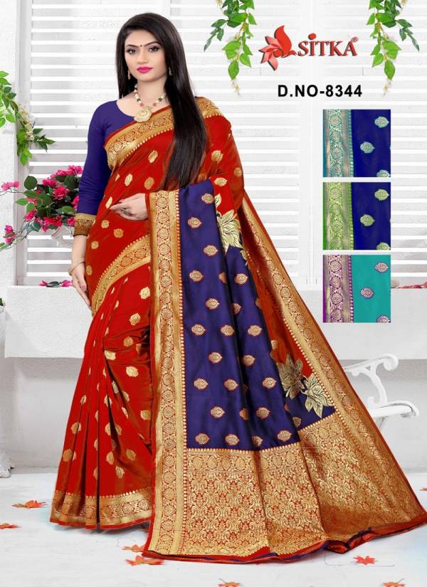 Sitka Sanyog 8344 Exclusive Collection For Festive And Wedding Function Cotton Silk Saree Collection
